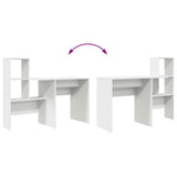vidaXL Desk with Shelf White 131.5 x 50 x 106.5 cm Engineered Wood