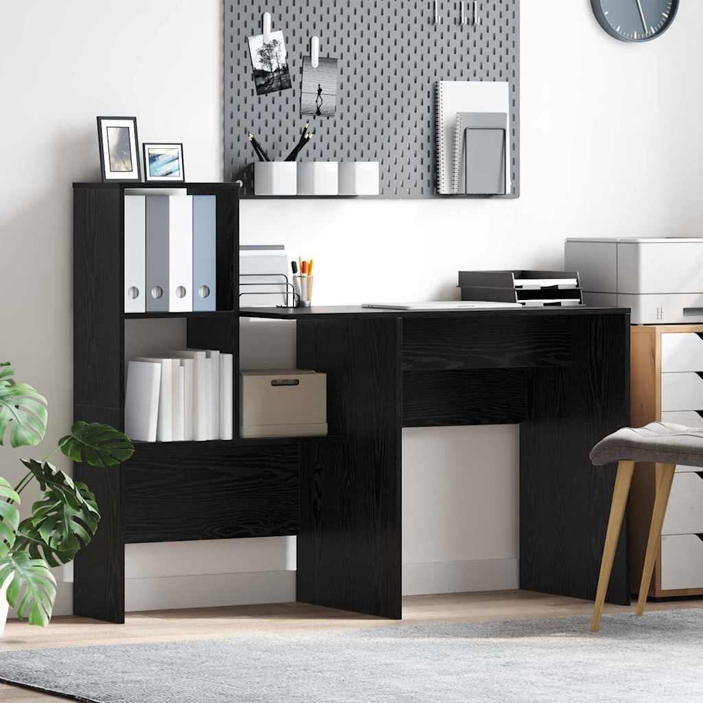 vidaXL Desk with Shelf White 131.5 x 50 x 106.5 cm Engineered Wood