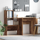 vidaXL Desk with Shelf White 131.5 x 50 x 106.5 cm Engineered Wood