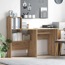 vidaXL Desk with Shelf White 131.5 x 50 x 106.5 cm Engineered Wood