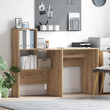 vidaXL Desk with Shelf White 131.5 x 50 x 106.5 cm Engineered Wood