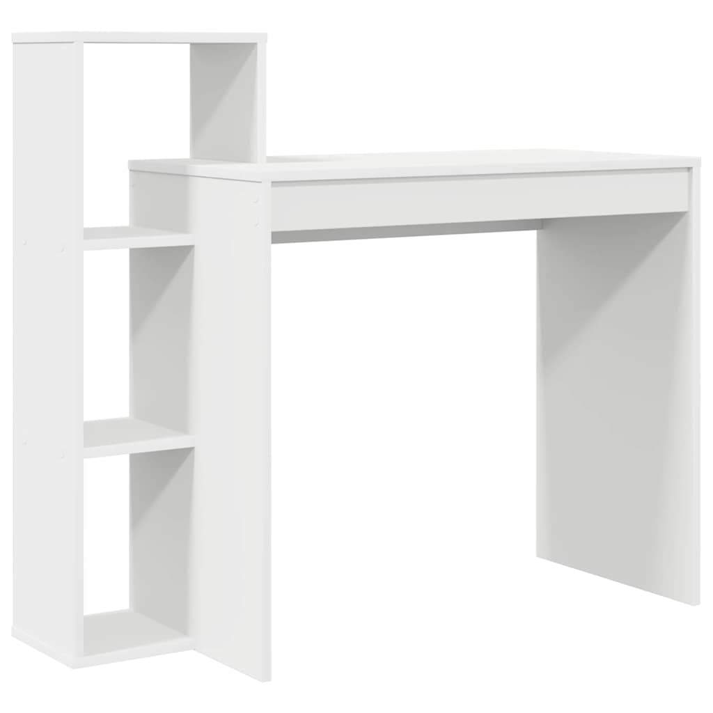 vidaXL Bureau met plank met opslag Wit 100 x 40 x 90 cm Bewerkt hout