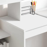 vidaXL Bureau met plank met opslag Wit 100 x 40 x 90 cm Bewerkt hout