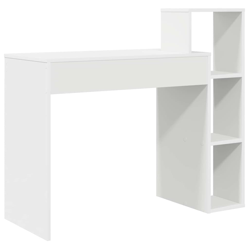 vidaXL Bureau met plank met opslag Wit 100 x 40 x 90 cm Bewerkt hout