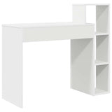 vidaXL Bureau met plank met opslag Wit 100 x 40 x 90 cm Bewerkt hout