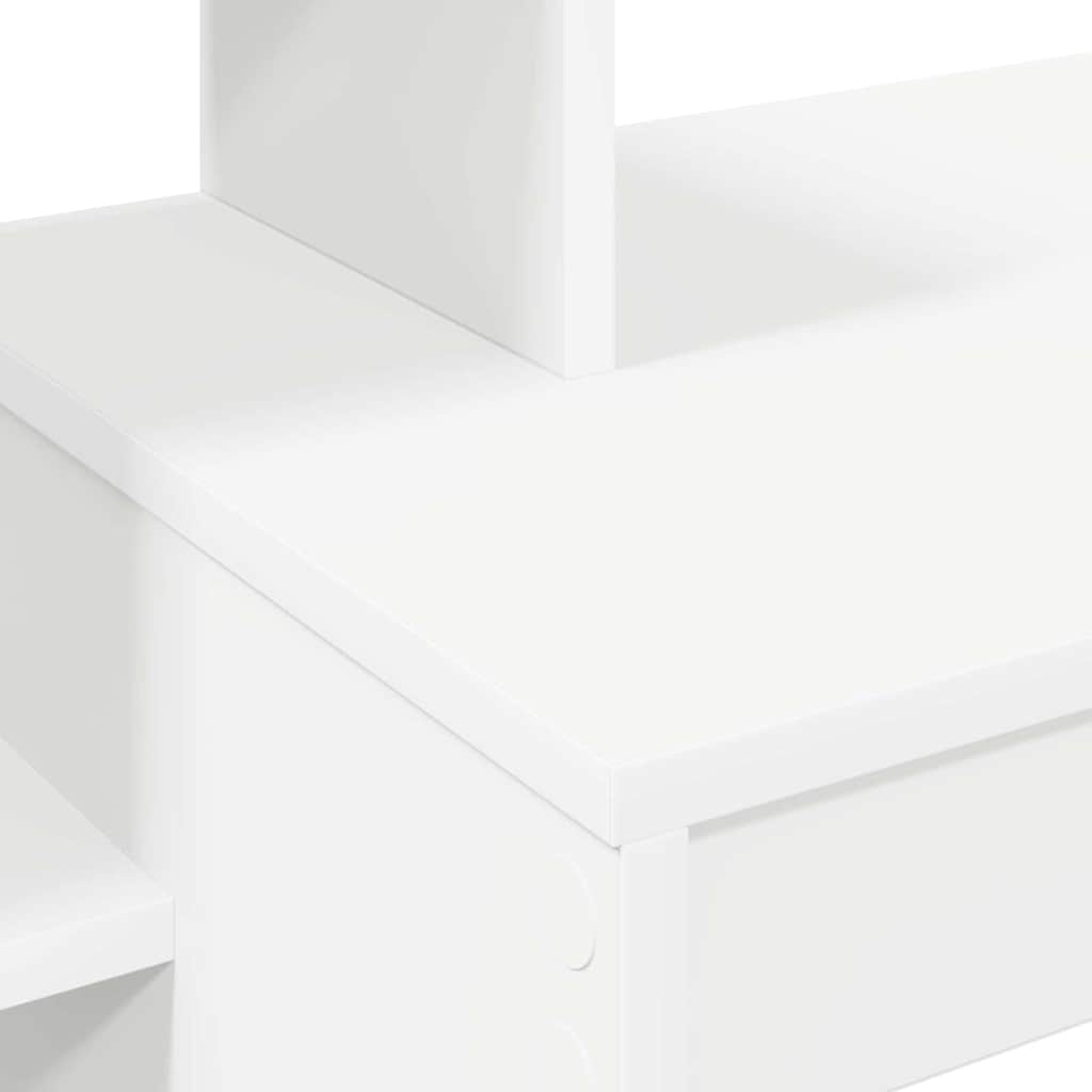vidaXL Bureau met plank met opslag Wit 100 x 40 x 90 cm Bewerkt hout