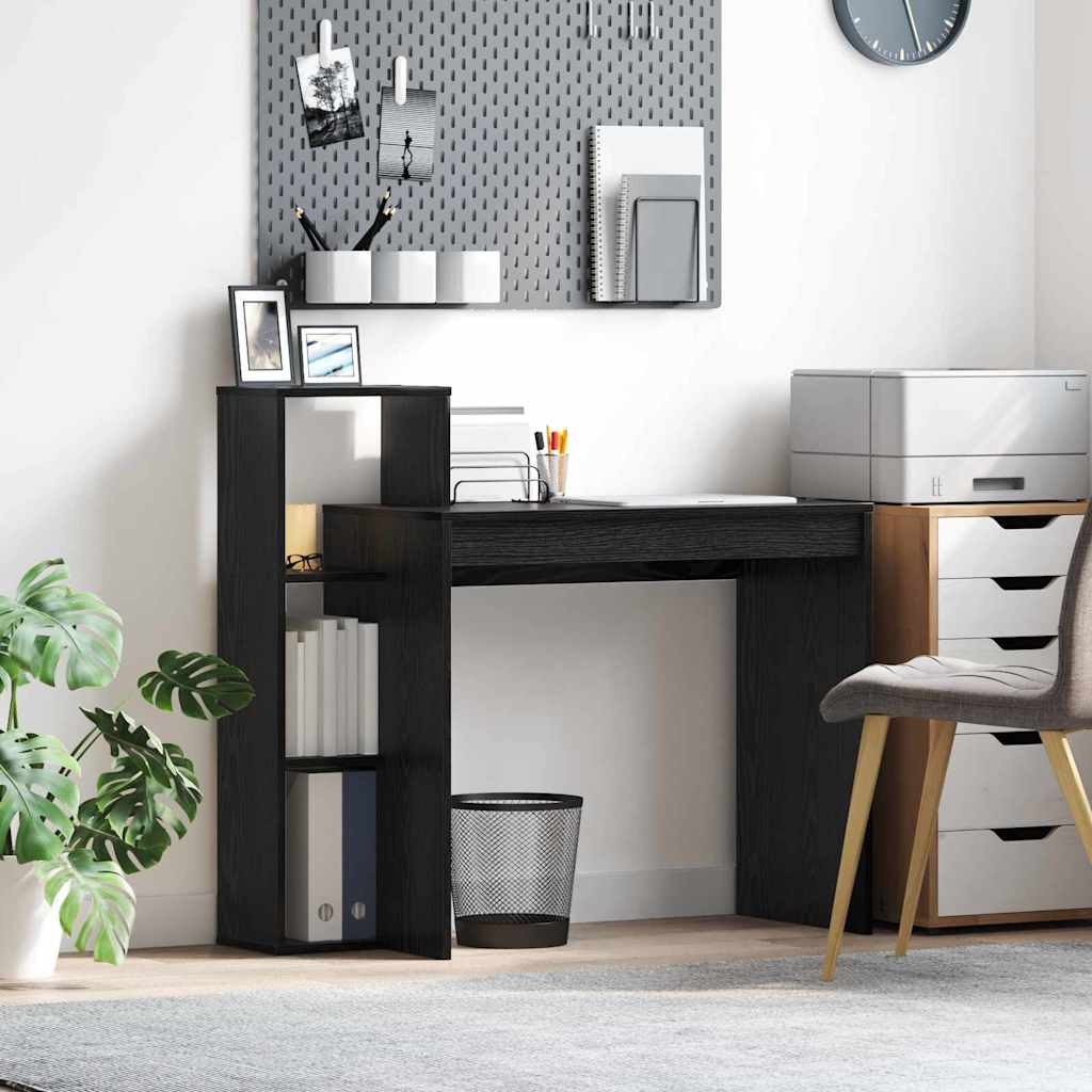 vidaXL Bureau met plank met opslag Wit 100 x 40 x 90 cm Bewerkt hout