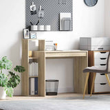 vidaXL Bureau met plank met opslag Wit 100 x 40 x 90 cm Bewerkt hout