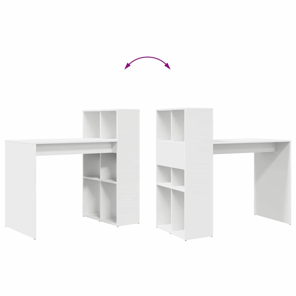 vidaXL Bureau met plank Wit 108 x 55 x 103.5 cm Bewerkt hout