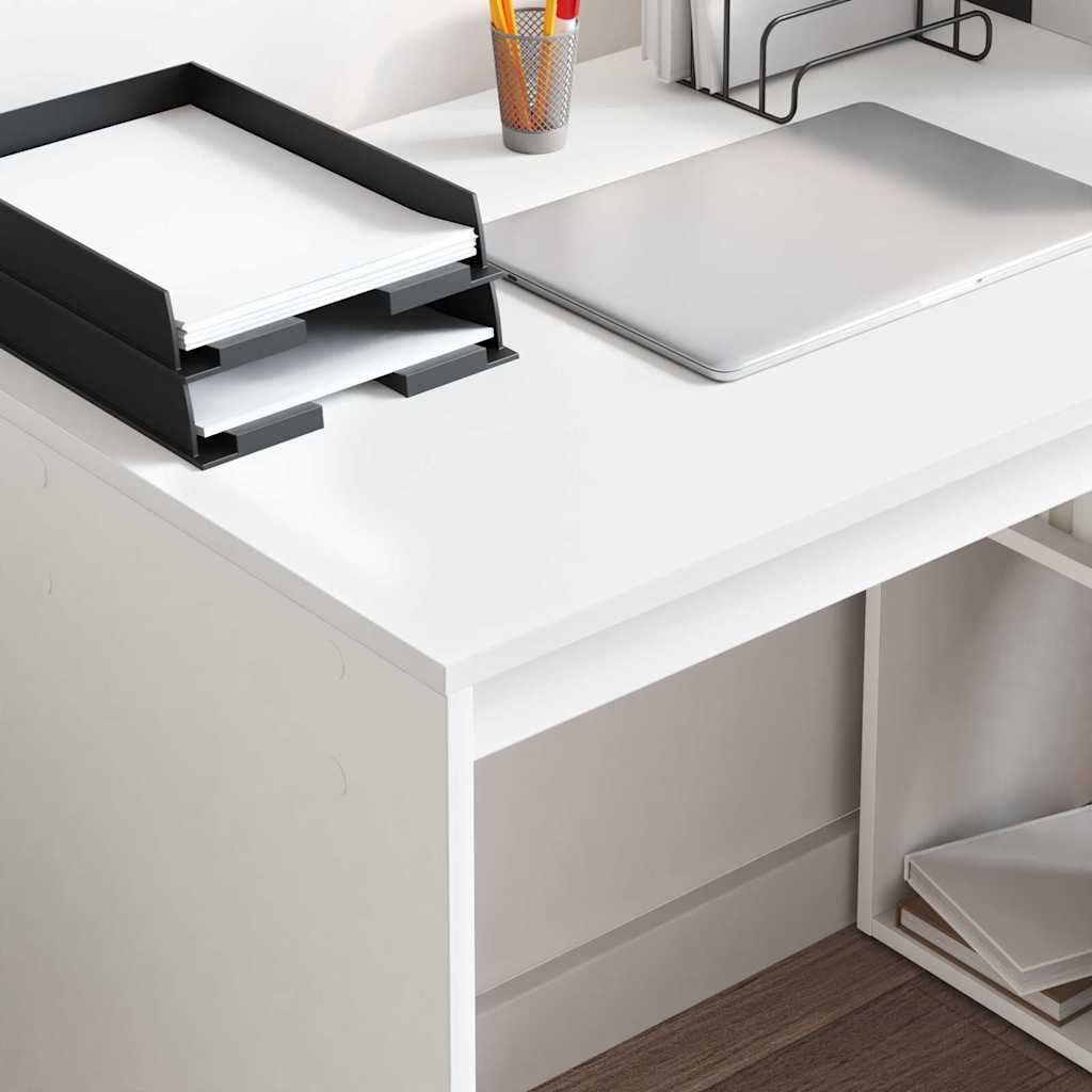 vidaXL Bureau met plank Wit 108 x 55 x 103.5 cm Bewerkt hout
