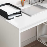 vidaXL Bureau met plank Wit 108 x 55 x 103.5 cm Bewerkt hout