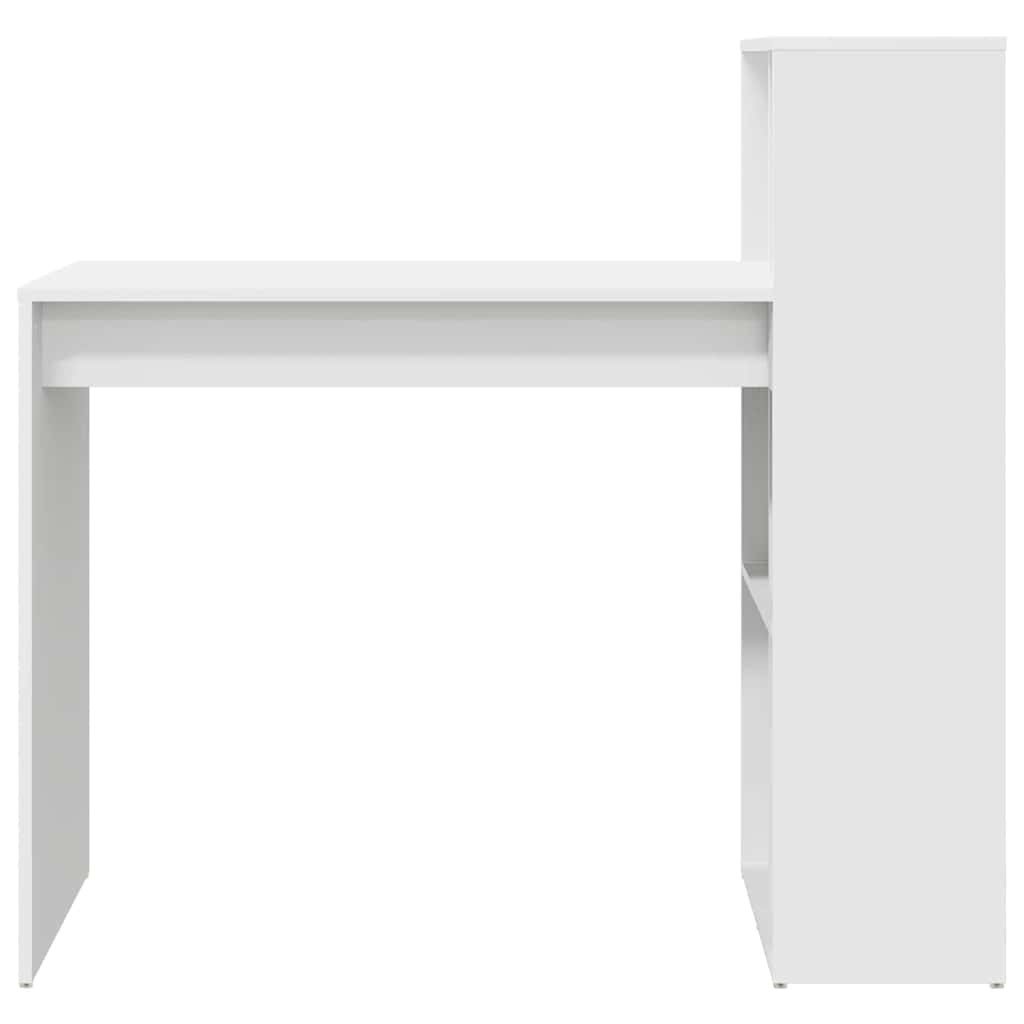 vidaXL Bureau met plank Wit 108 x 55 x 103.5 cm Bewerkt hout