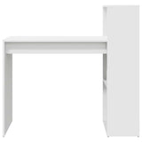 vidaXL Bureau met plank Wit 108 x 55 x 103.5 cm Bewerkt hout