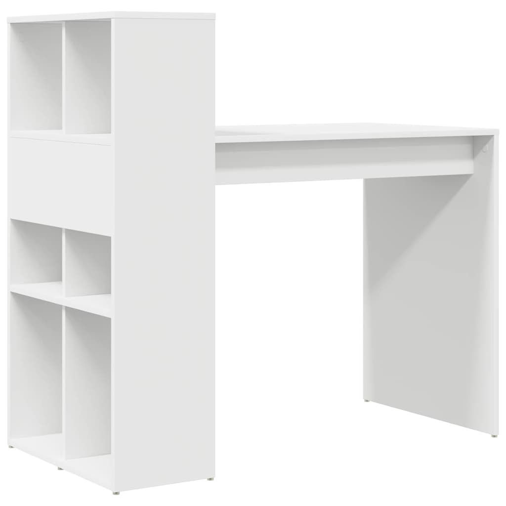 vidaXL Bureau met plank Wit 108 x 55 x 103.5 cm Bewerkt hout