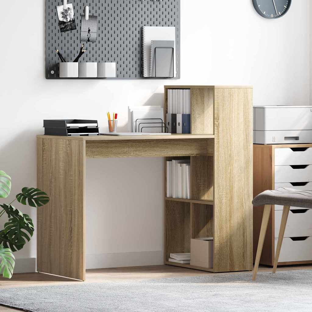 vidaXL Bureau met plank Wit 108 x 55 x 103.5 cm Bewerkt hout