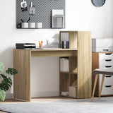 vidaXL Bureau met plank Wit 108 x 55 x 103.5 cm Bewerkt hout