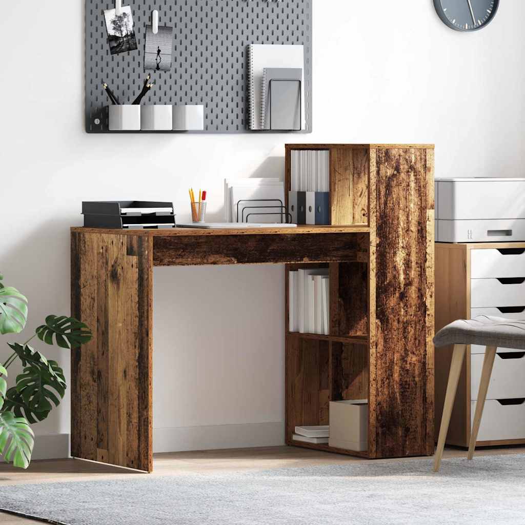 vidaXL Bureau met plank Wit 108 x 55 x 103.5 cm Bewerkt hout