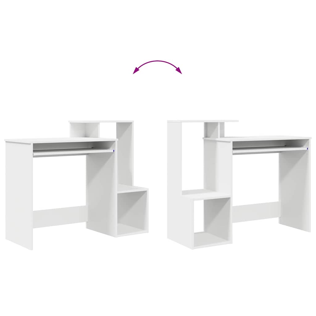 vidaXL Bureau met lade met plank Wit 106 x 41 x 88.5 cm Bewerkt hout