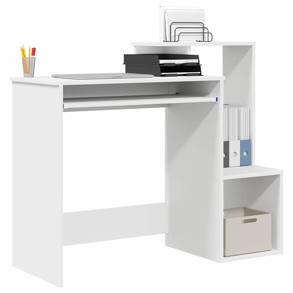 vidaXL Bureau met lade met plank Wit 106 x 41 x 88.5 cm Bewerkt hout