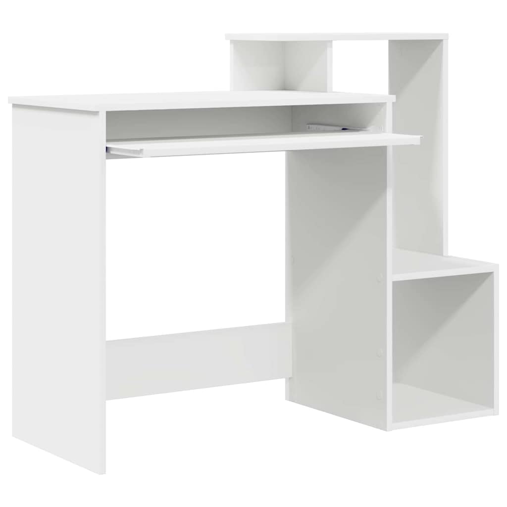 vidaXL Bureau met lade met plank Wit 106 x 41 x 88.5 cm Bewerkt hout