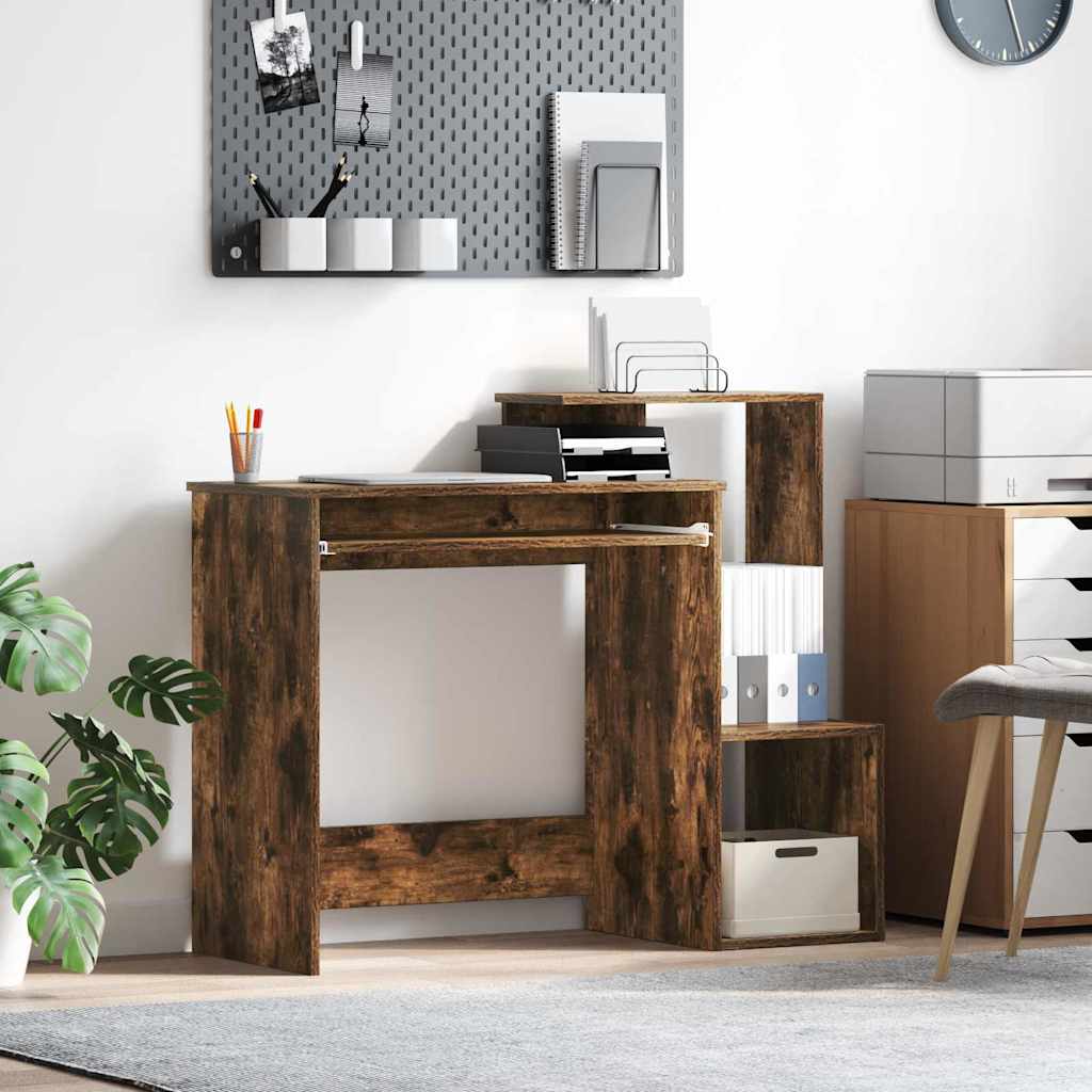 vidaXL Bureau met lade met plank Wit 106 x 41 x 88.5 cm Bewerkt hout
