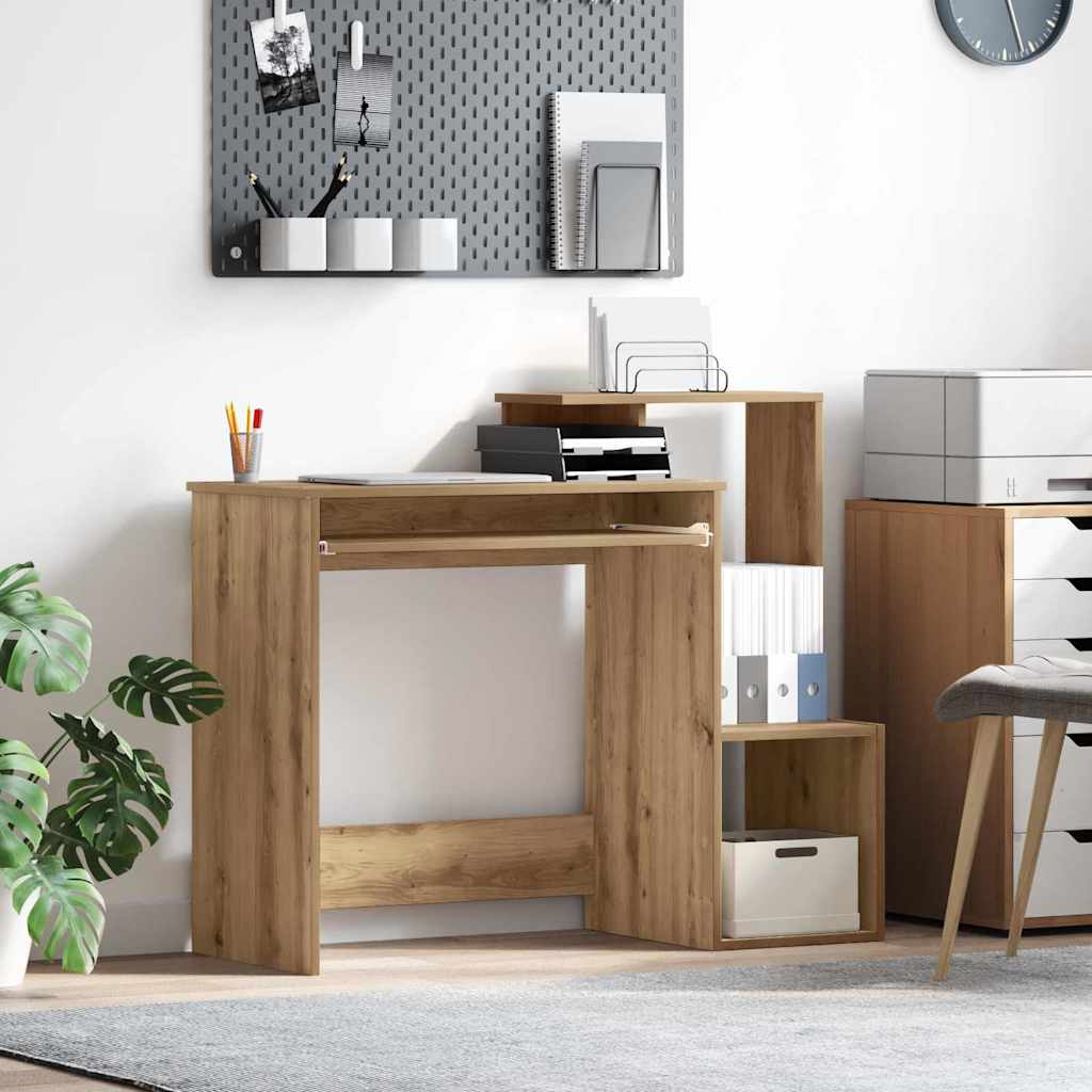 vidaXL Bureau met lade met plank Wit 106 x 41 x 88.5 cm Bewerkt hout