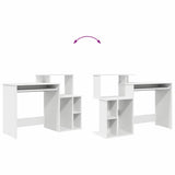 vidaXL Bureau met lade met plank Wit 120,5 x 44 x 88,5 cm Bewerkt hout