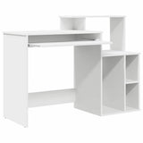 vidaXL Bureau met lade met plank Wit 120,5 x 44 x 88,5 cm Bewerkt hout