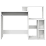 vidaXL Bureau met lade met plank Wit 120,5 x 44 x 88,5 cm Bewerkt hout