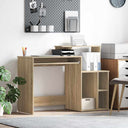 vidaXL Bureau met lade met plank Wit 120,5 x 44 x 88,5 cm Bewerkt hout
