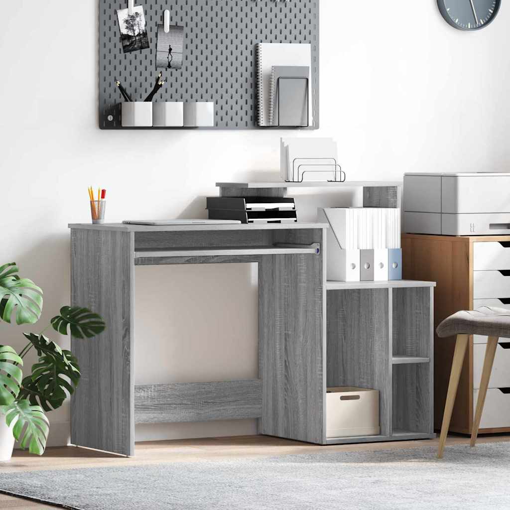 vidaXL Bureau met lade met plank Wit 120,5 x 44 x 88,5 cm Bewerkt hout