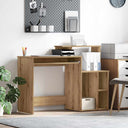 vidaXL Bureau met lade met plank Wit 120,5 x 44 x 88,5 cm Bewerkt hout