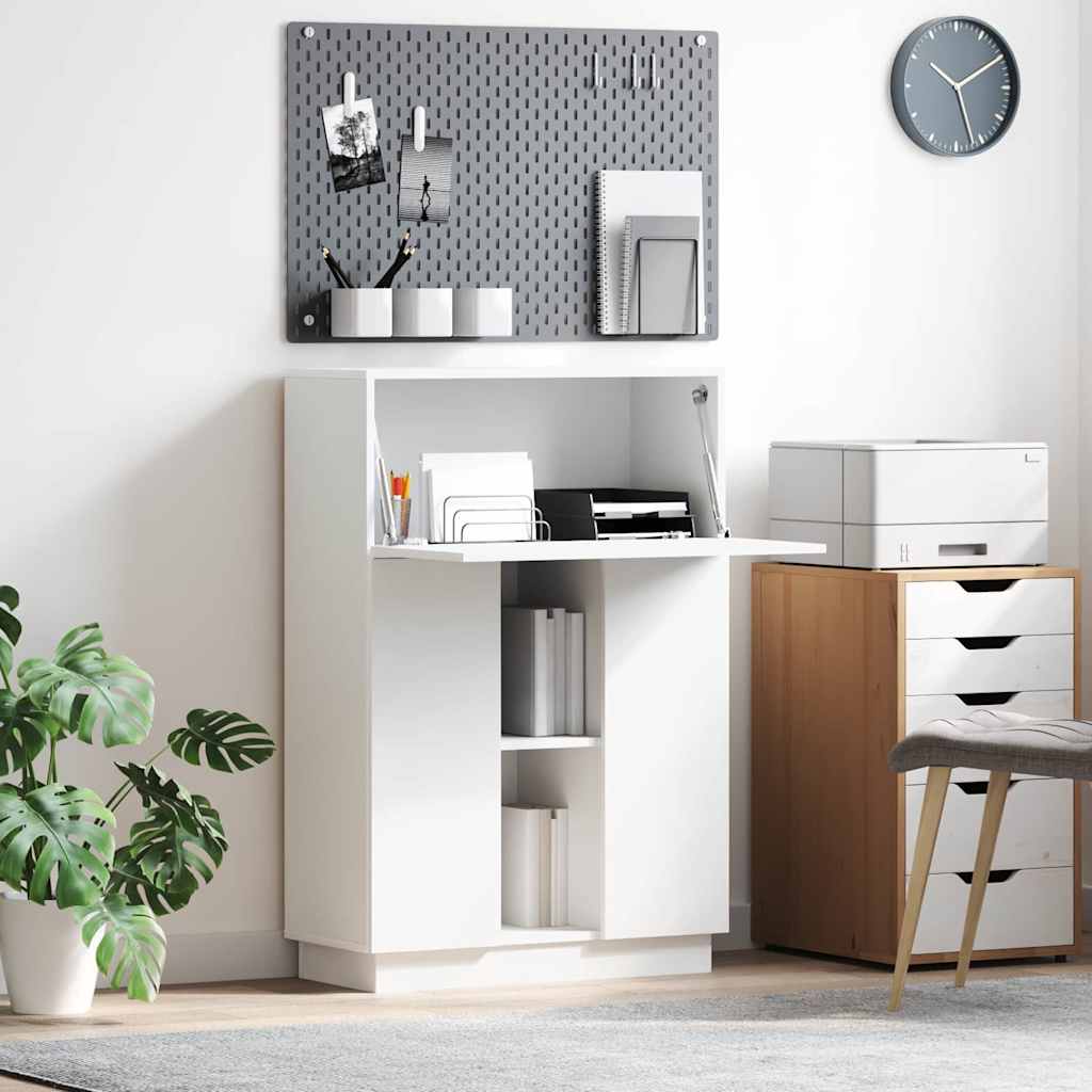 vidaXL Bureau met plank Wit 71.5 x 31.5 x 106.5 cm Bewerkt hout
