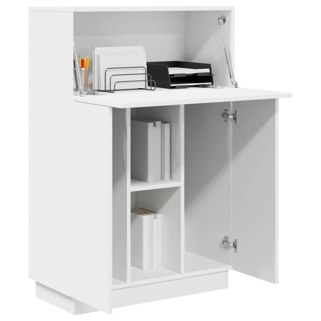 vidaXL Bureau met plank Wit 71.5 x 31.5 x 106.5 cm Bewerkt hout