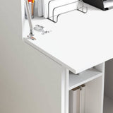 vidaXL Bureau met plank Wit 71.5 x 31.5 x 106.5 cm Bewerkt hout