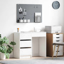 vidaXL Bureau met lade met opslag Wit 90 x 37.5 x 75 cm Bewerkt hout