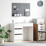 vidaXL Bureau met lade met opslag Wit 90 x 37.5 x 75 cm Bewerkt hout