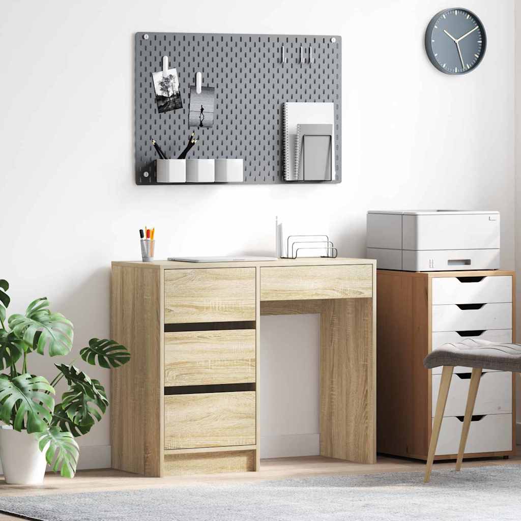 vidaXL Bureau met lade met opslag Wit 90 x 37.5 x 75 cm Bewerkt hout