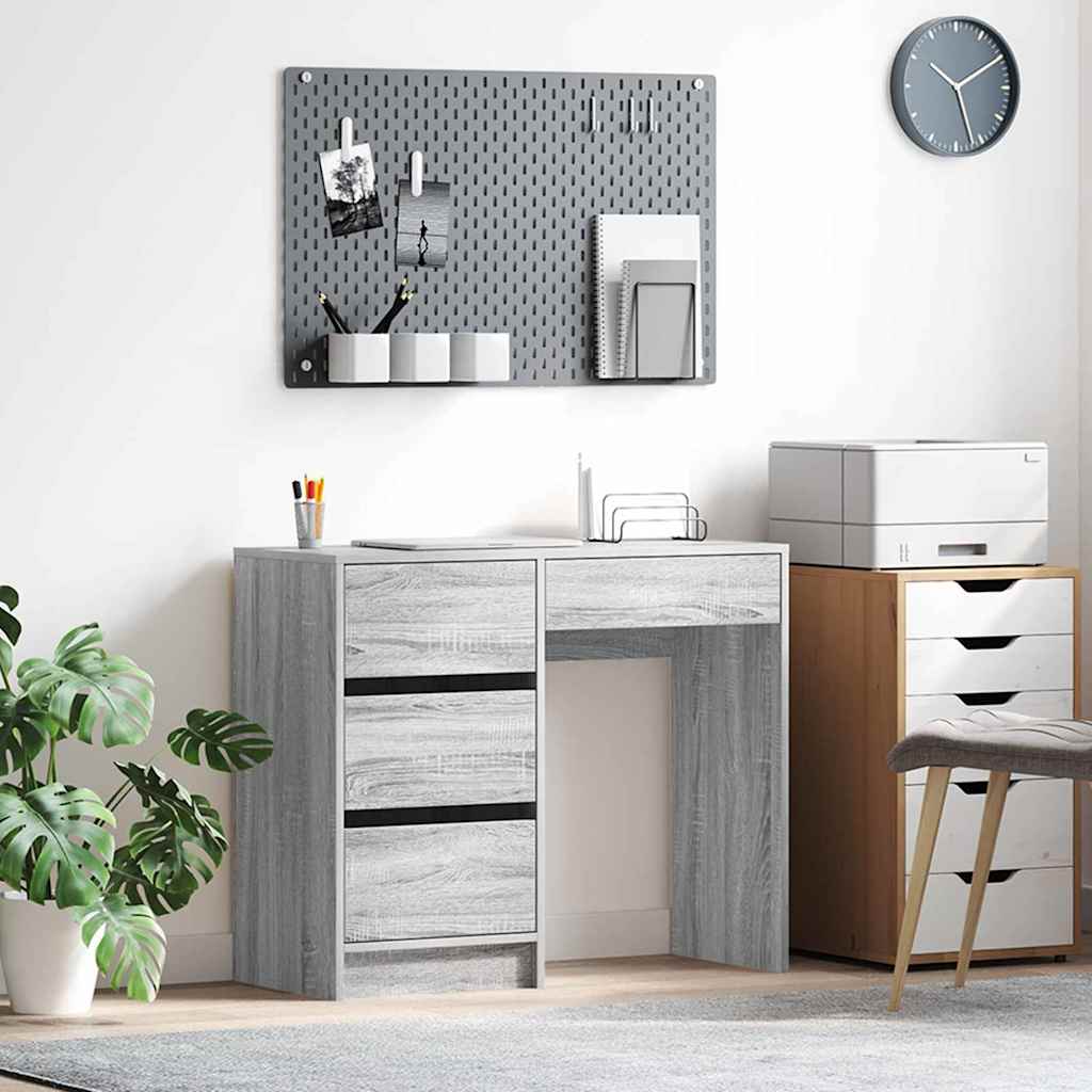 vidaXL Bureau met lade met opslag Wit 90 x 37.5 x 75 cm Bewerkt hout