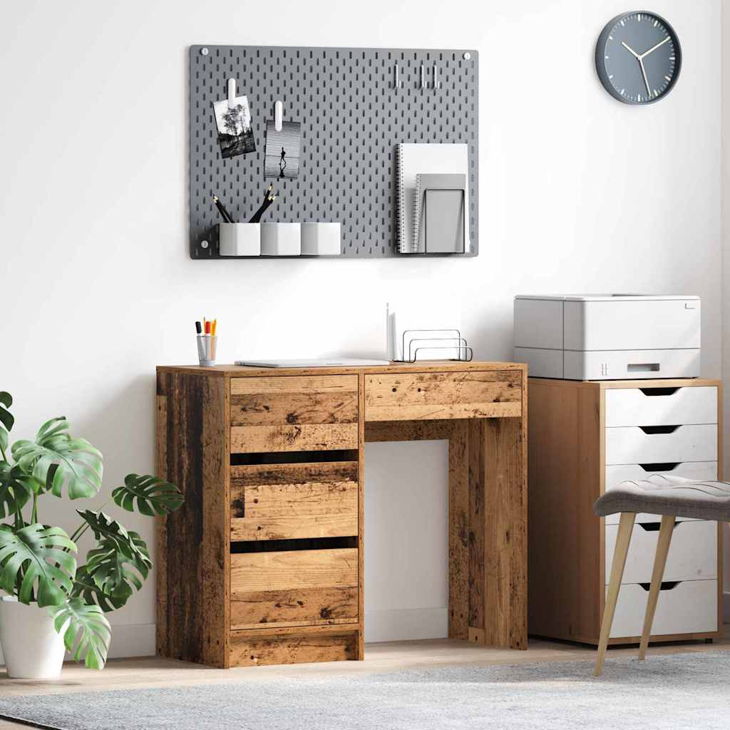 vidaXL Bureau met lade met opslag Wit 90 x 37.5 x 75 cm Bewerkt hout