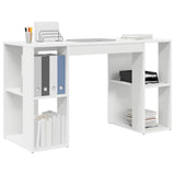 vidaXL Bureau met plank met opslag Wit 130 x 50,5 x 75 cm Bewerkt hout