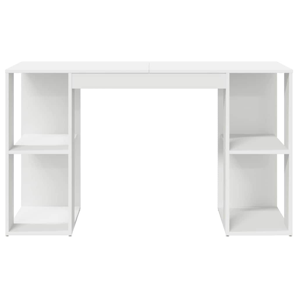 vidaXL Bureau met plank met opslag Wit 130 x 50,5 x 75 cm Bewerkt hout
