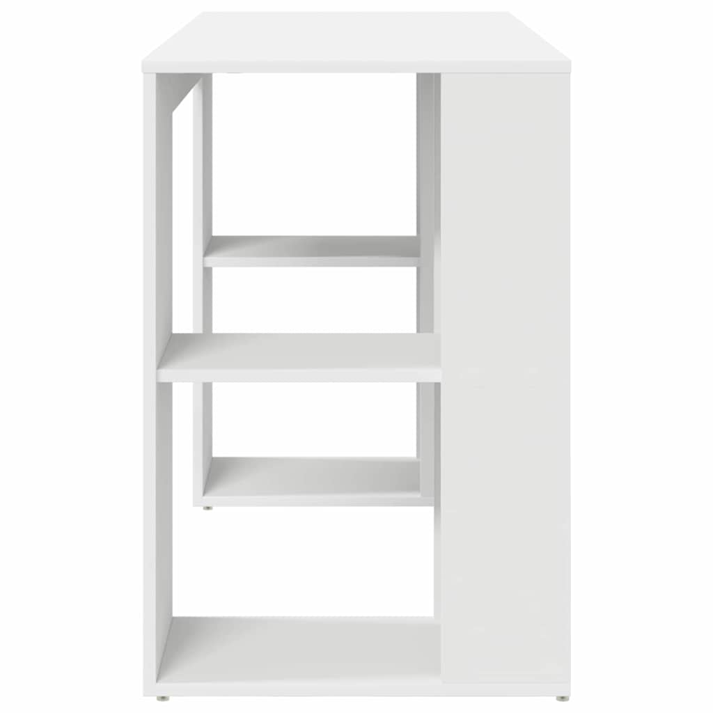 vidaXL Bureau met plank met opslag Wit 130 x 50,5 x 75 cm Bewerkt hout
