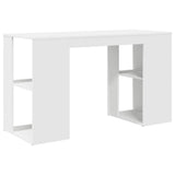 vidaXL Bureau met plank met opslag Wit 130 x 50,5 x 75 cm Bewerkt hout