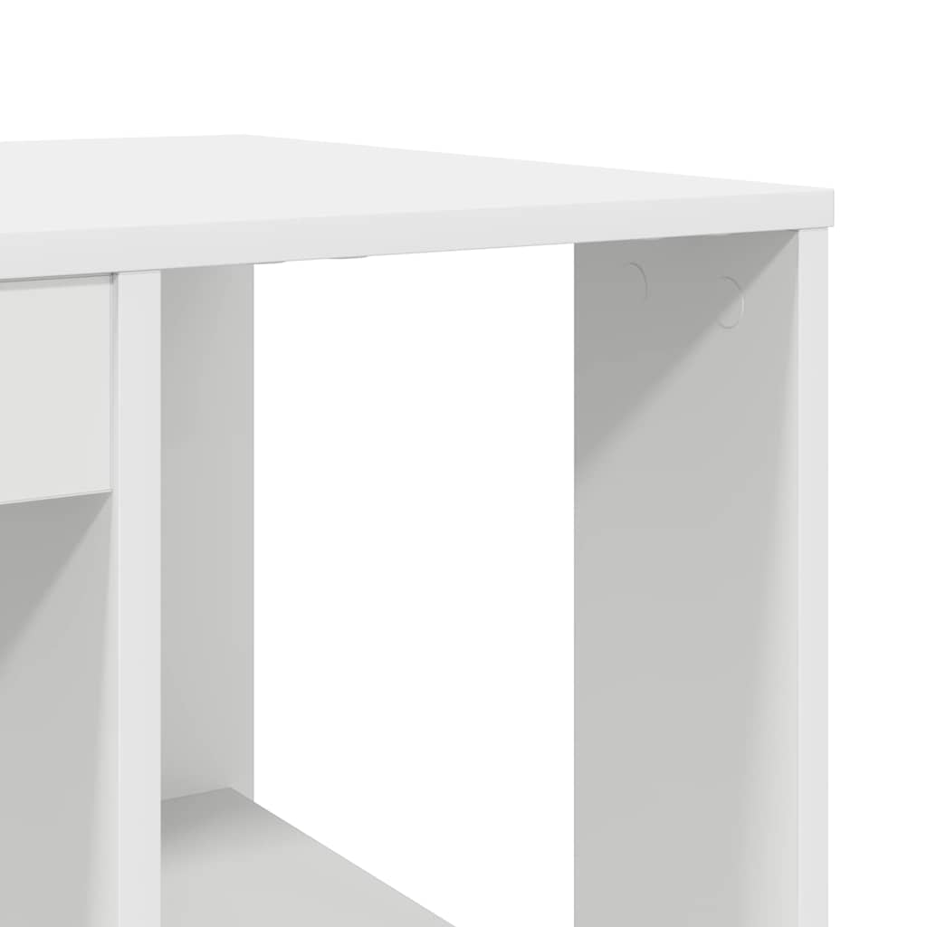 vidaXL Bureau met plank met opslag Wit 130 x 50,5 x 75 cm Bewerkt hout