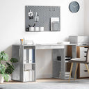 vidaXL Bureau met plank met opslag Wit 130 x 50,5 x 75 cm Bewerkt hout