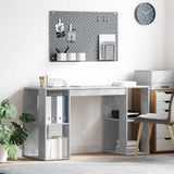 vidaXL Bureau met plank met opslag Wit 130 x 50,5 x 75 cm Bewerkt hout