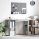 vidaXL Bureau met plank met opslag Wit 130 x 50,5 x 75 cm Bewerkt hout
