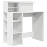 vidaXL Bureau met plank met opslag Wit 90 x 48 x 101,5 cm Bewerkt hout