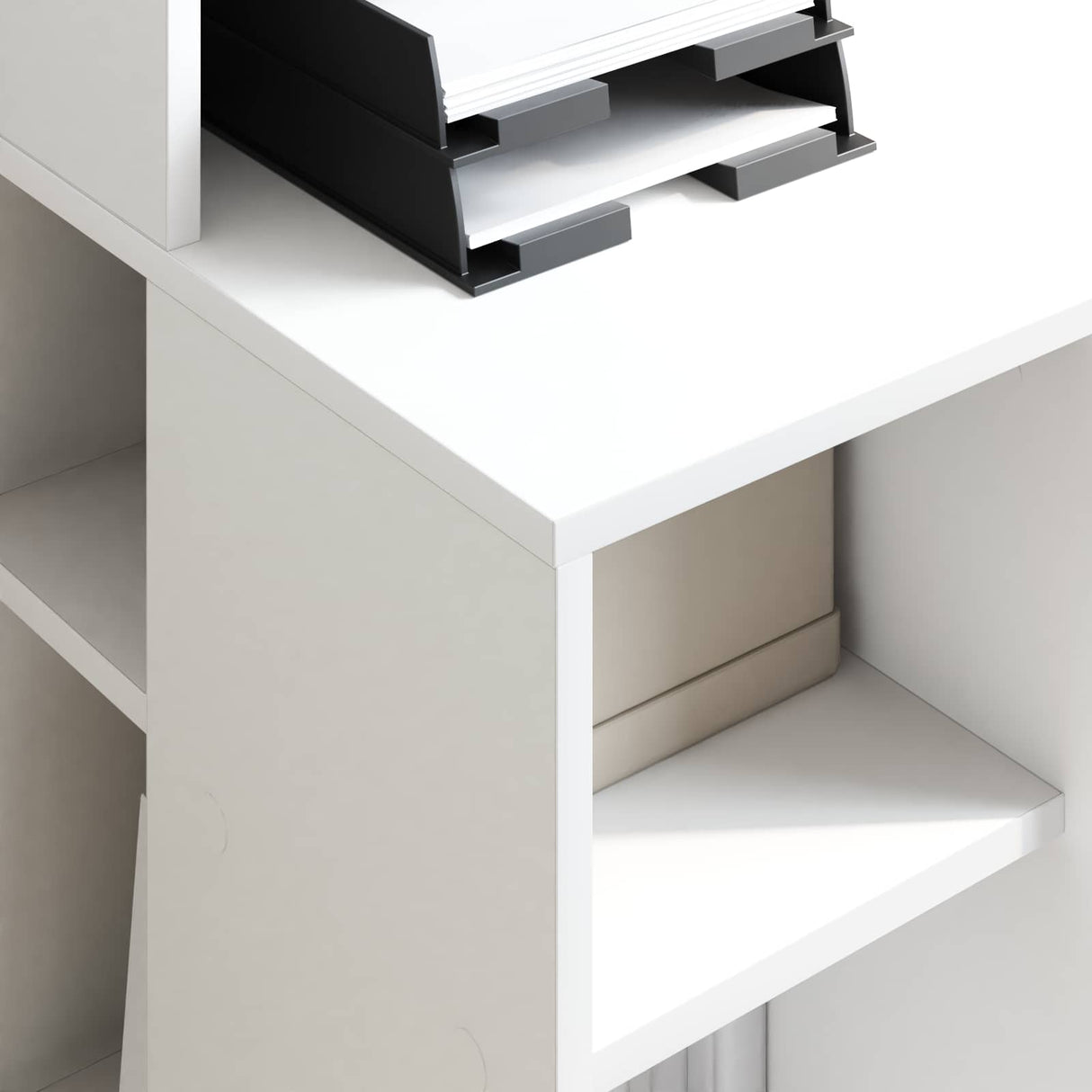 vidaXL Bureau met plank met opslag Wit 90 x 48 x 101,5 cm Bewerkt hout